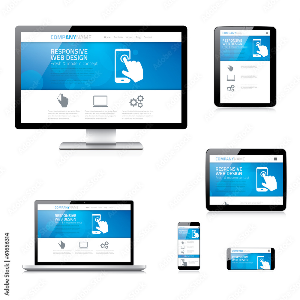 Modern responsive web design computer vectors