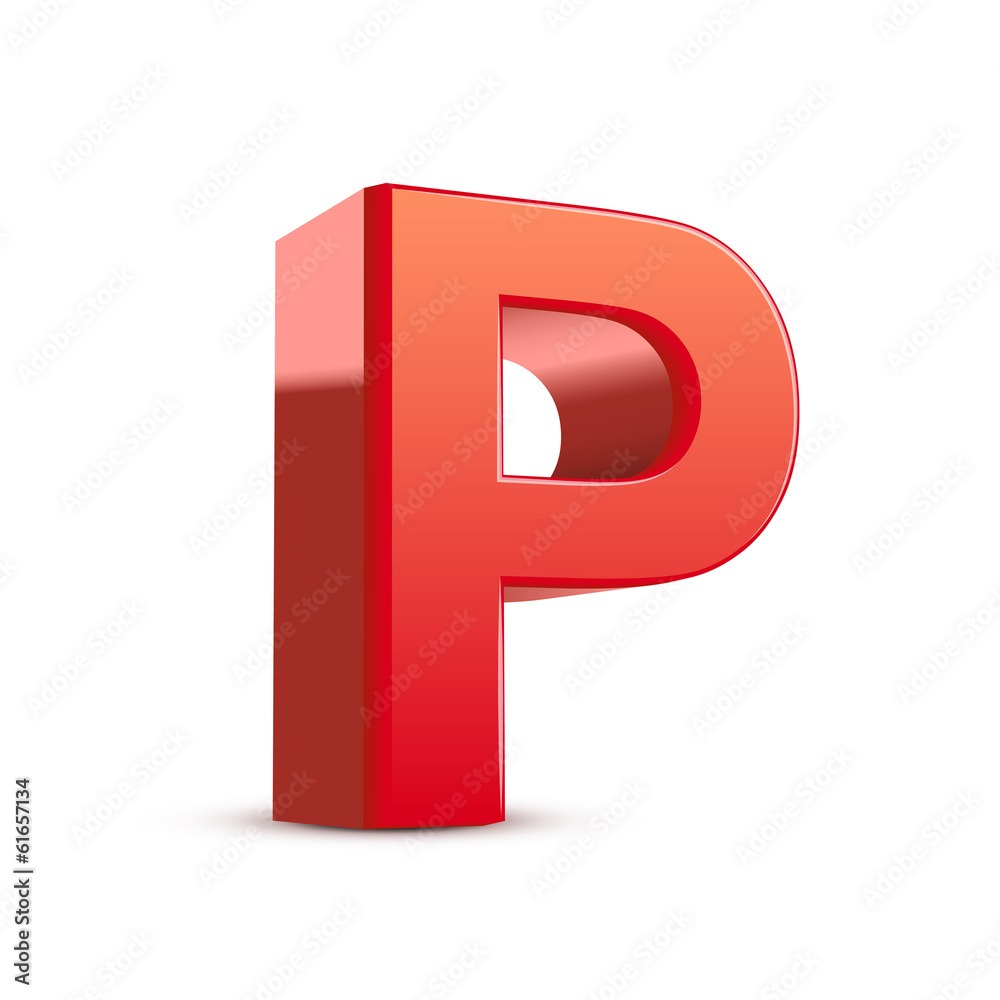 3d red letter P 3d red letter P