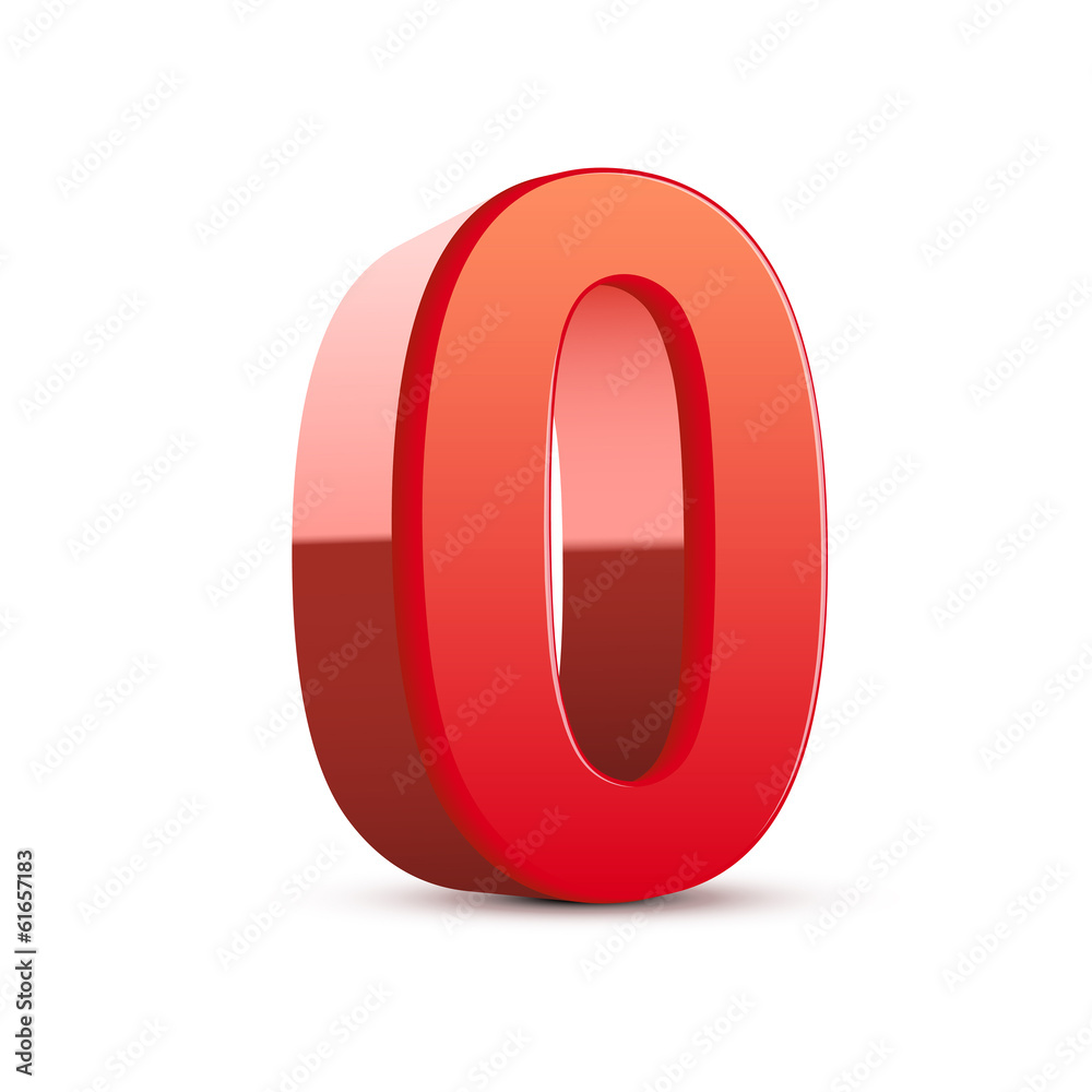 3d shiny red number 0 3d shiny red number 0