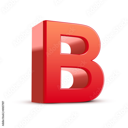 3d red letter B