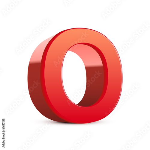 3d red letter O