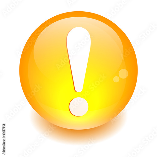 bouton internet attention exclamation danger orange