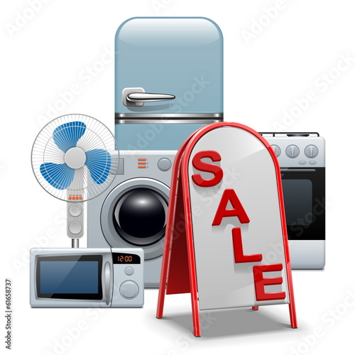 Vector Household Appliances Sale photo