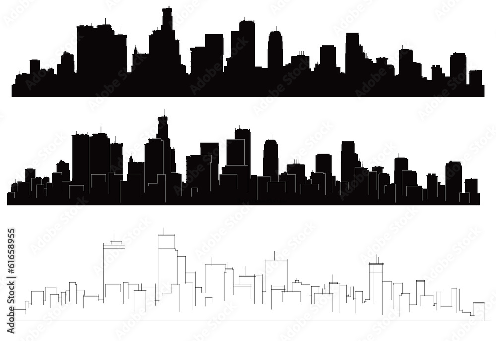 Naklejka premium Vector cities silhouettes.