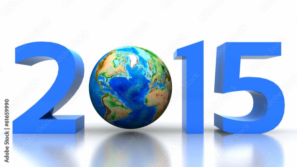 3D illustration - New year 2015 globe that rotates 3D illustration - New year 2015 globe that rotates