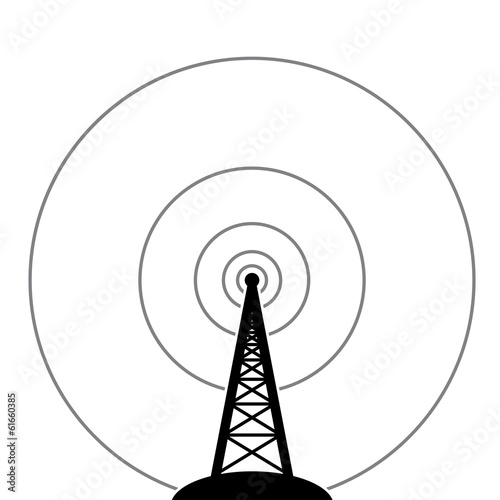 vector radio tower broadcast