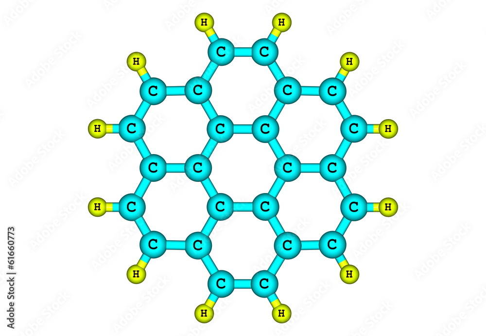 Coronene molecular structure isolated on white Coronene molecular structure isolated on white