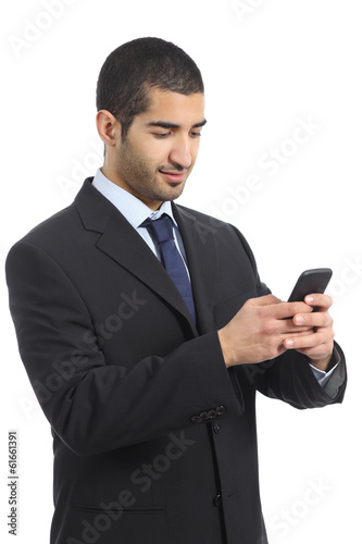 Arab business man working using a mobile phone