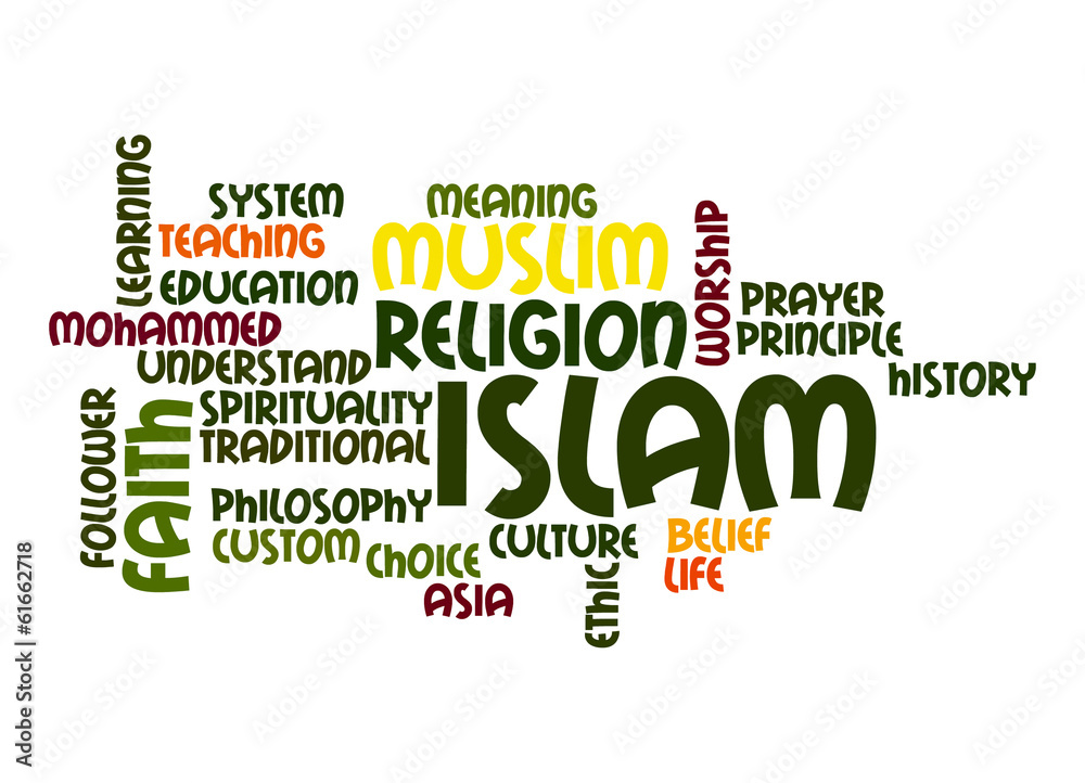 Obraz premium Islam word cloud