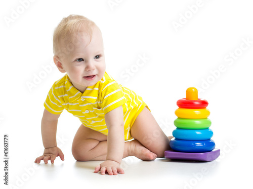 baby boy playing with educa...