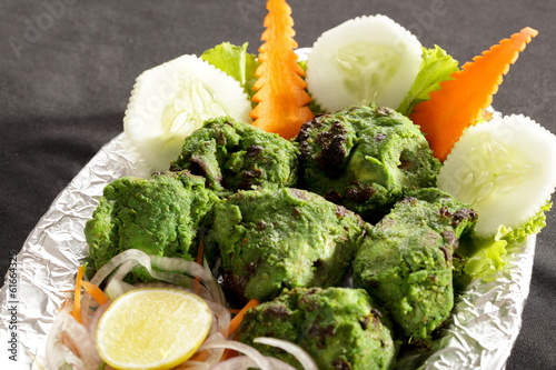 Hariyali kabab is a Punjabi style chicken tikka or kabab