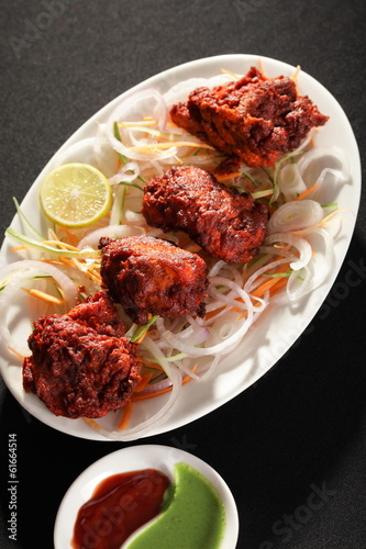 Mutton Tikka is an Indian/Pakistani dish made by baking Mutton 