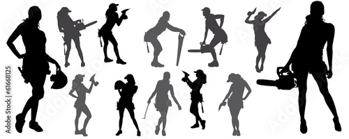 Vector silhouette of a woman.