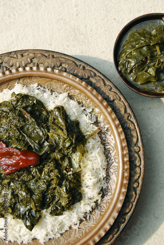 Haak Kashmir spinach is stir-fried spinach cooked in a spices