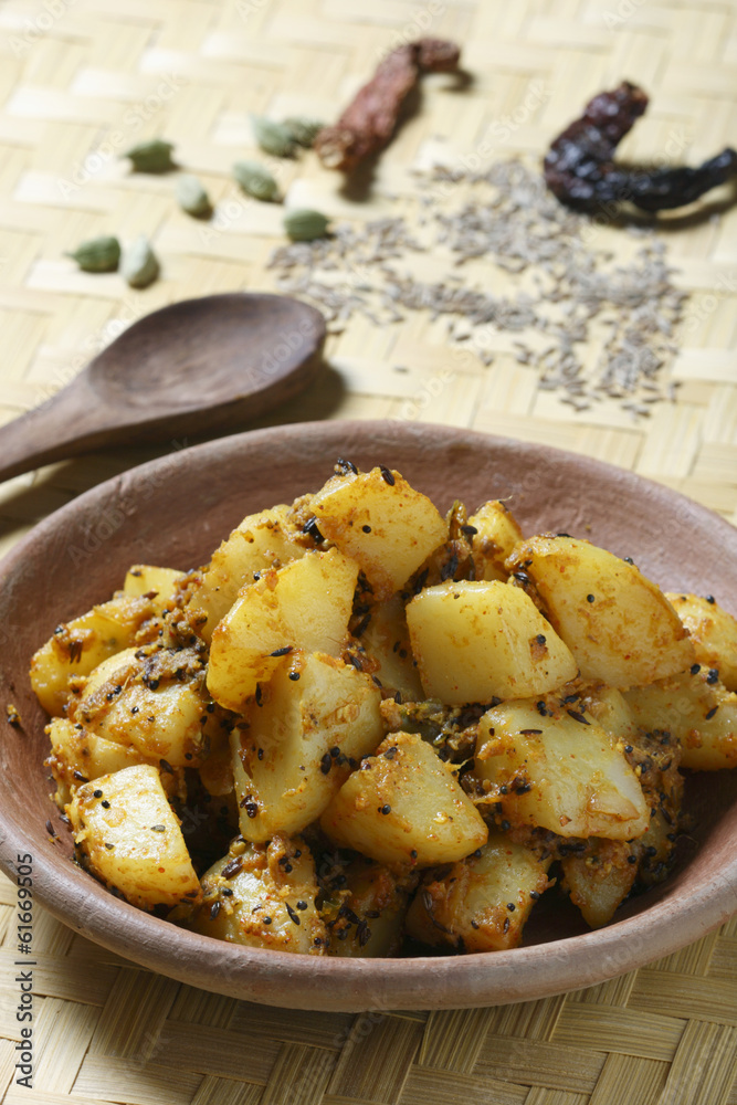 Aloo Saag - a curry made from spinach and potatoes Aloo Saag - a curry made from spinach and potatoes