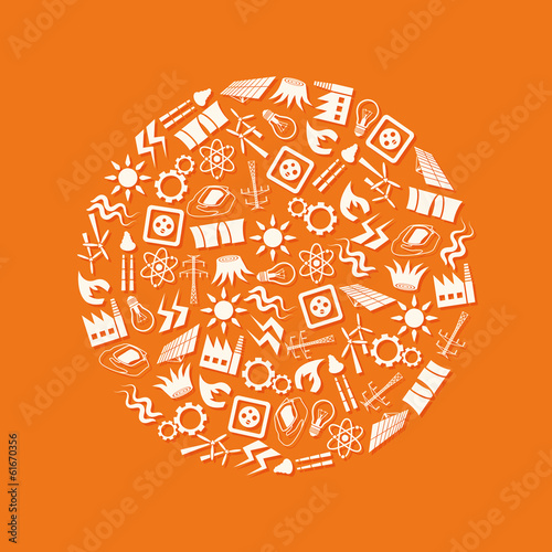 energy icons in circle