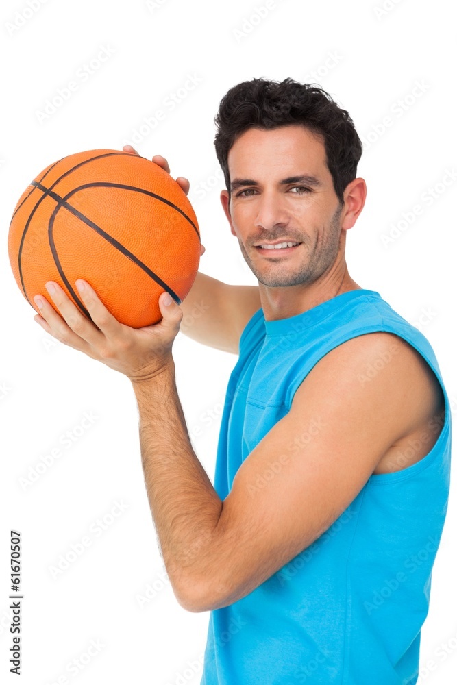Portrait of a basketball player with ball Portrait of a basketball player with ball