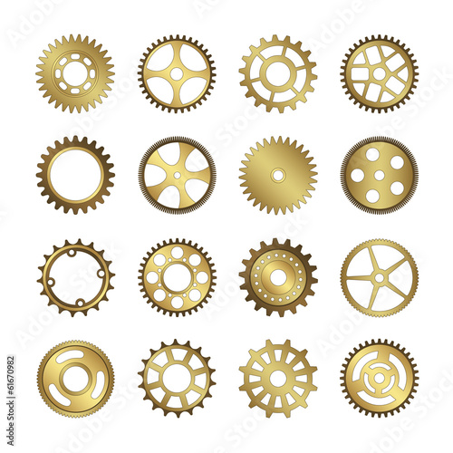 set of gear wheels vector