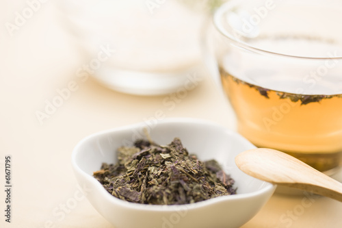 Herb tea of green perilla leaves