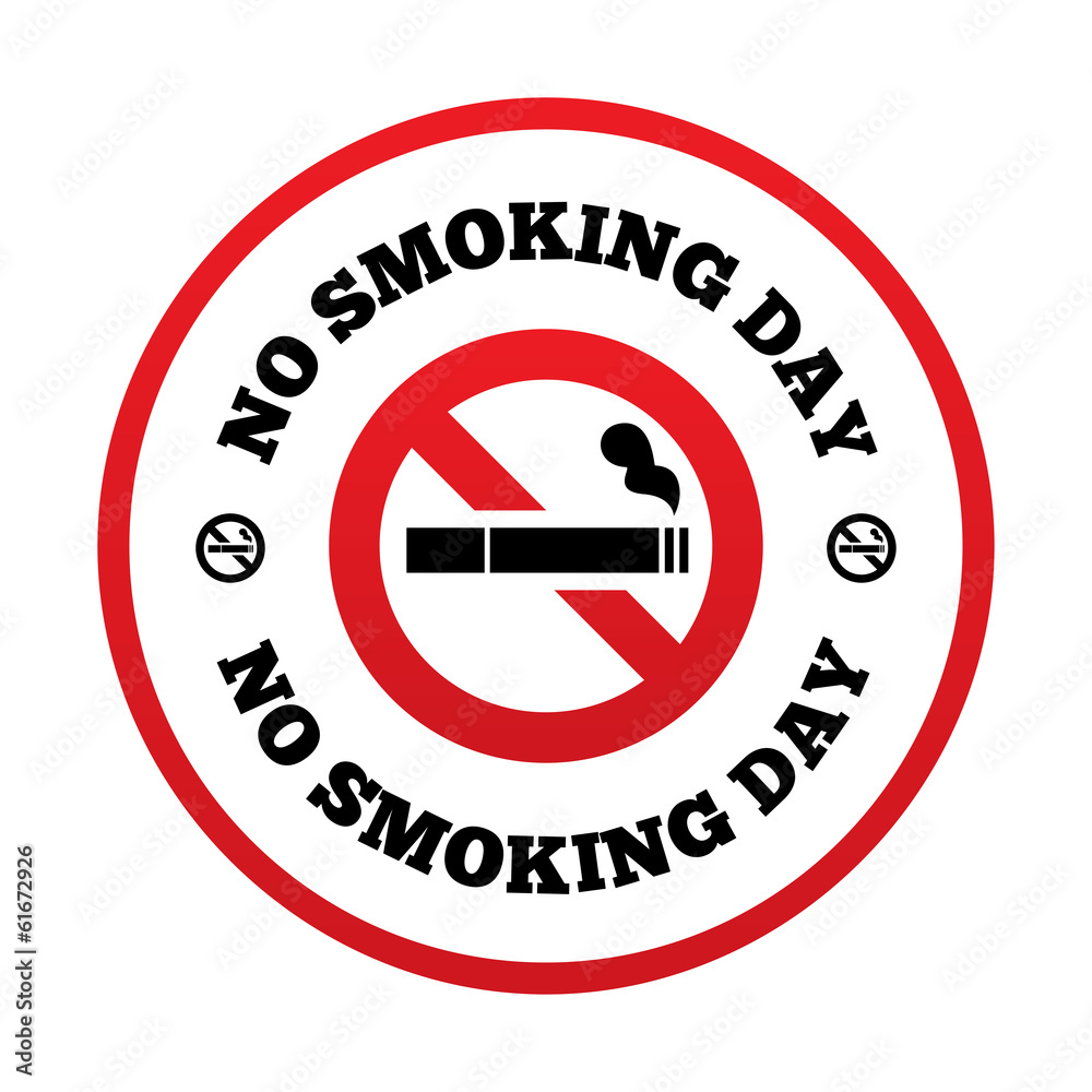 No smoking day sign. Quit smoking day symbol. No smoking day sign. Quit smoking day symbol.