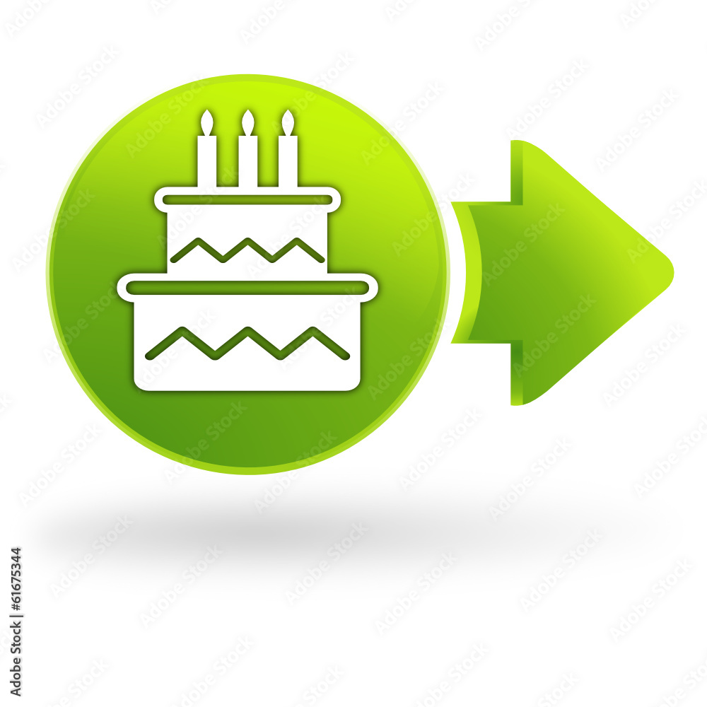 anniversaire sur symbole web vert