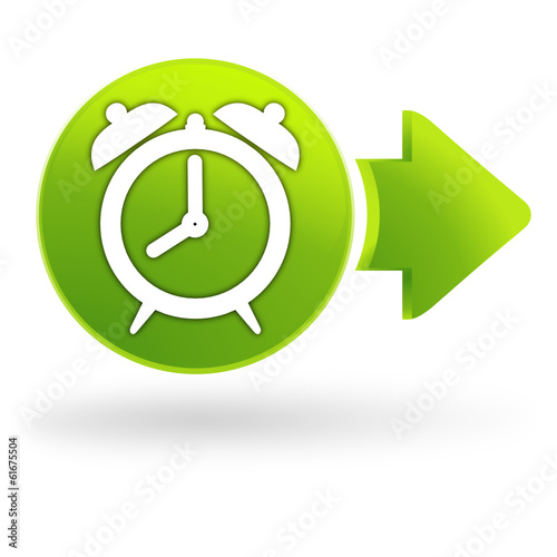 réveil sur symbole web vert