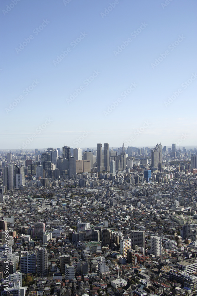 Fototapeta premium Aerial view of Shinjuku subcenter areas