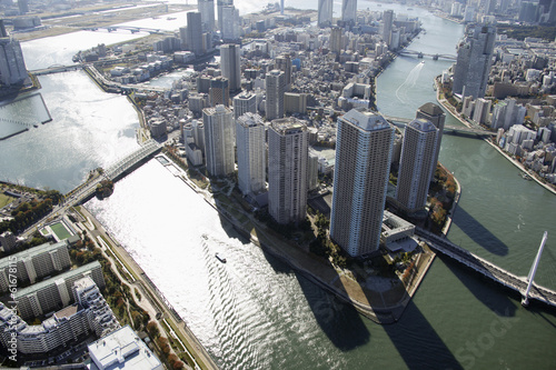 Photography Aerial view of Kachidoki areas