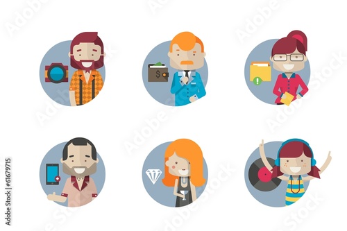 Round and flat character icons © Robert Filip