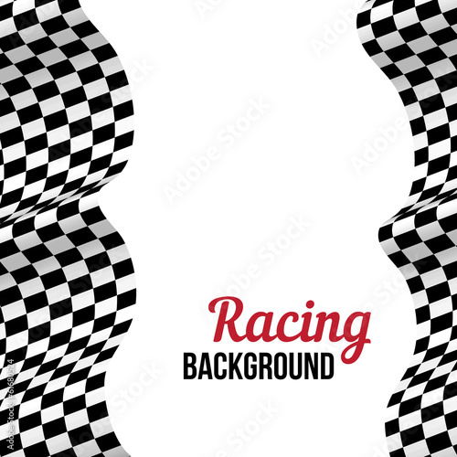 Background with checkered racing flag.