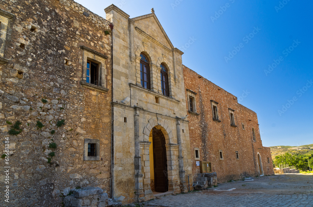 External walls of Arcady monastery, island of Crete External walls of Arcady monastery, island of Crete