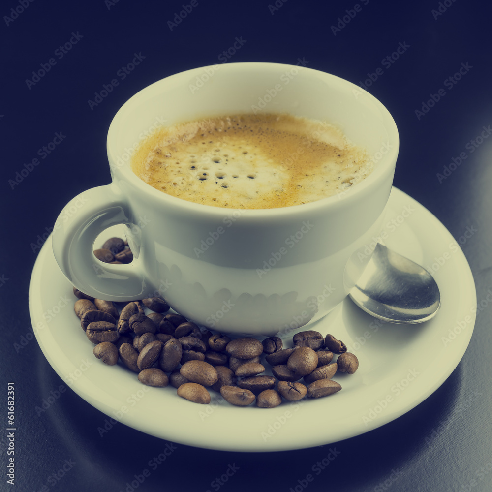 Cup of hot frothy espresso coffee Cup of hot frothy espresso coffee