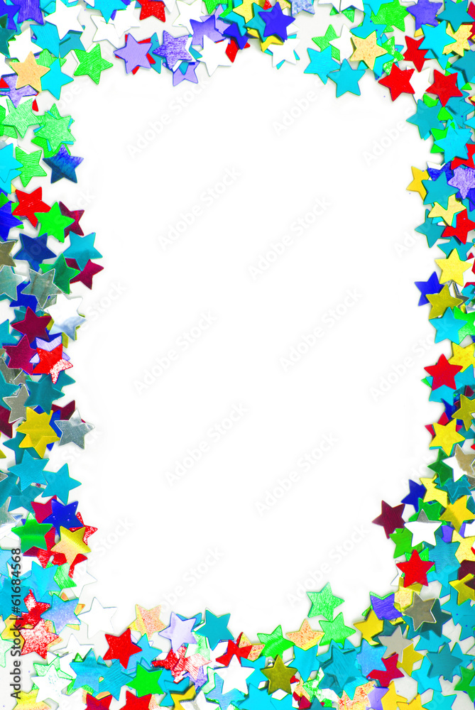 confetti colorful frame border space isolated on white