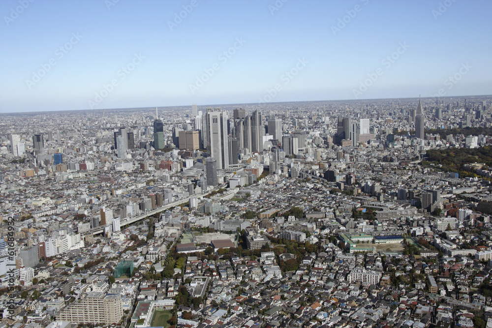 Aerial view of Shinjuku areas