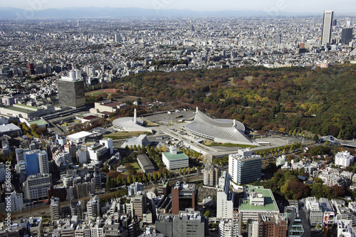 Aerial view of Shibuya station areas photo