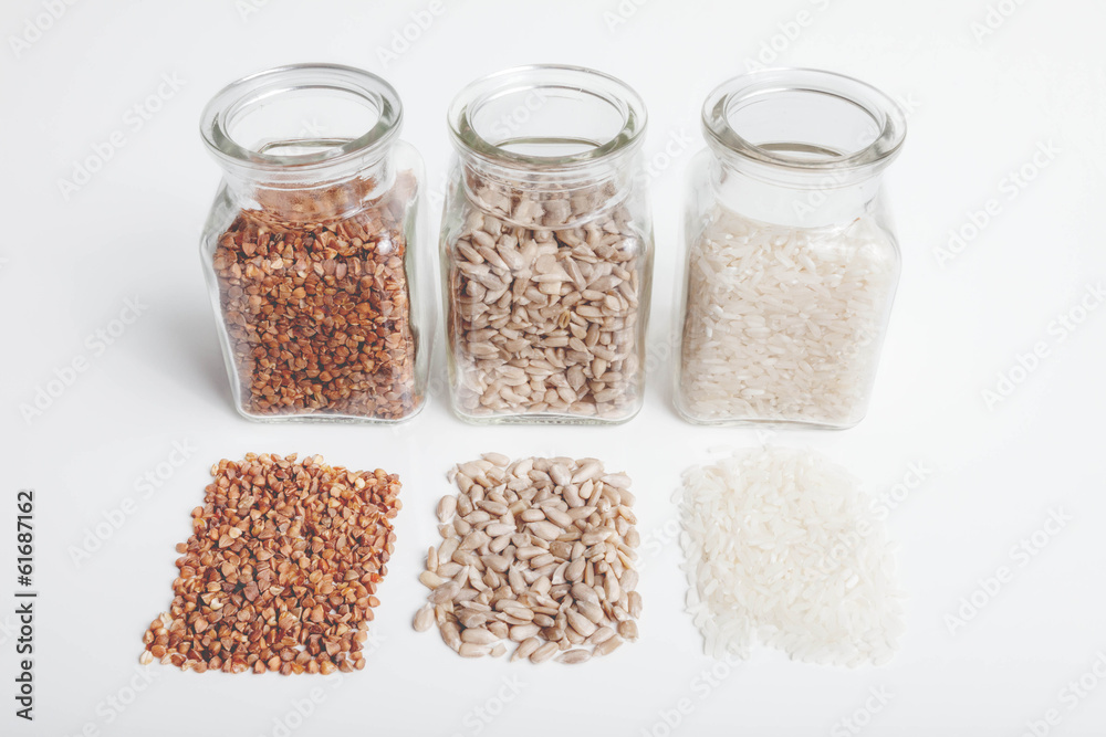 buckwheat, sunflower, rice buckwheat, sunflower, rice