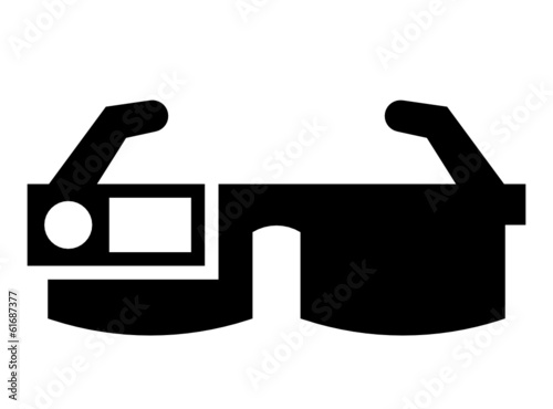 Vector icon of smart glasses with camera and screen