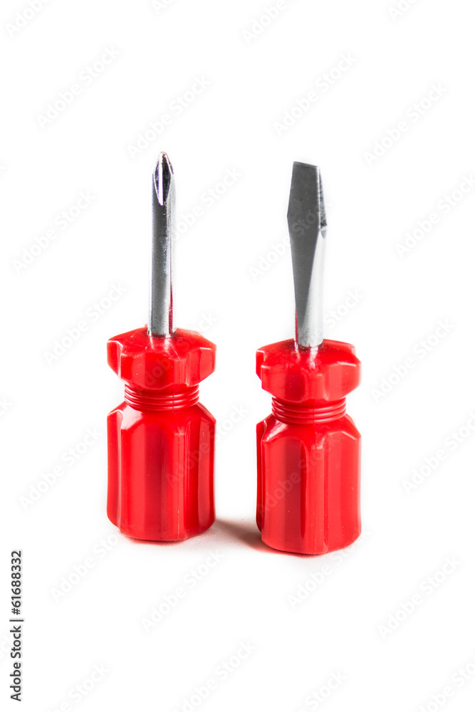 Two screwdrivers isolated on white Two screwdrivers isolated on white