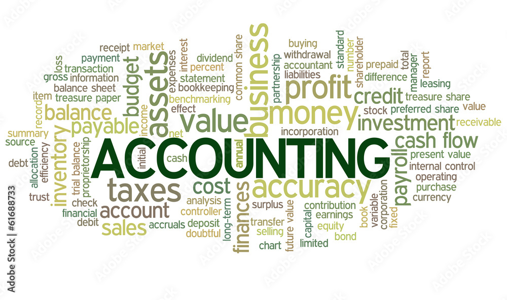 Fototapeta premium Accounting Word Cloud Word Bubble tags vector