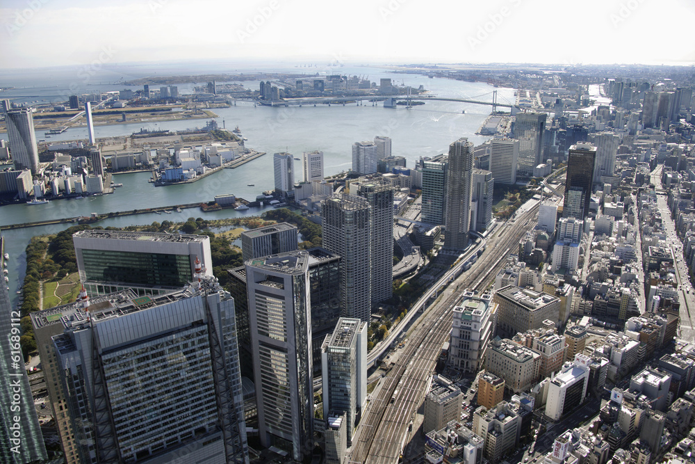 Aerial view of Shiodome areas