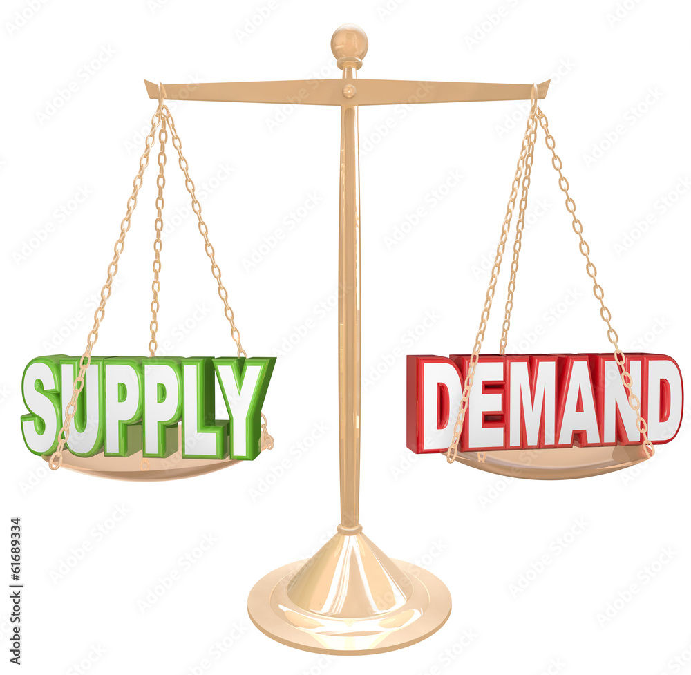 Supply and Demand Balance Scale Economics Principles Law Supply and Demand Balance Scale Economics Principles Law