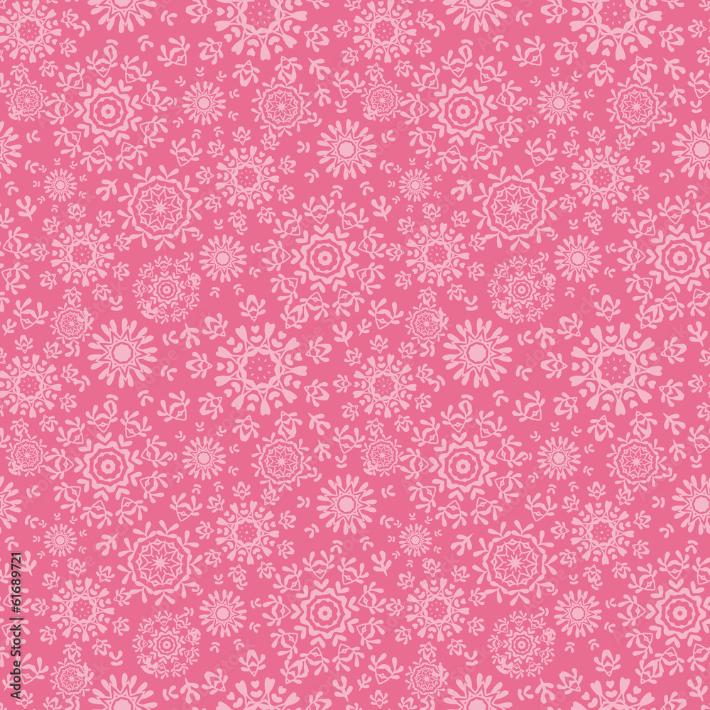 vector folk pink floral circles texture abstract seamless