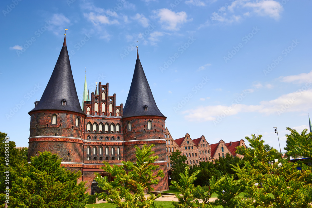 The Holstein Gate (Holstentor) in Lubeck, Germany