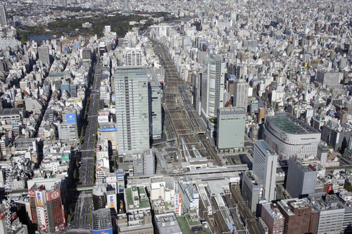 Billede på lærred Aerial view of Akihabara areas