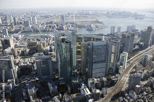 Aerial view of Shiodome areas
