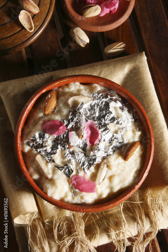 Firni - Rice Pudding – a dessert from Indian Subcontinent photo