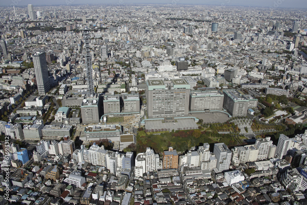Aerial view of Ichigaya areas