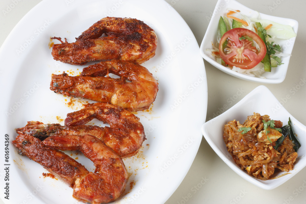 Fried Prawns - A snack from Goa in Western India Fried Prawns - A snack from Goa in Western India