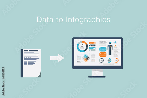 Data to infographics vector illustration flat visualization