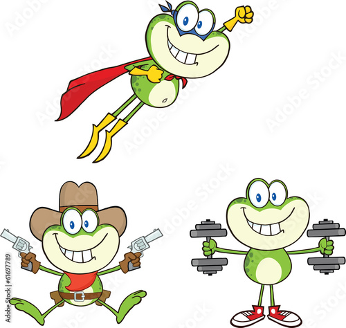 Frog Cartoon Mascot Character 17 Collection Set